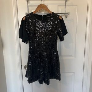 Miss Behave Girls black sequins romper